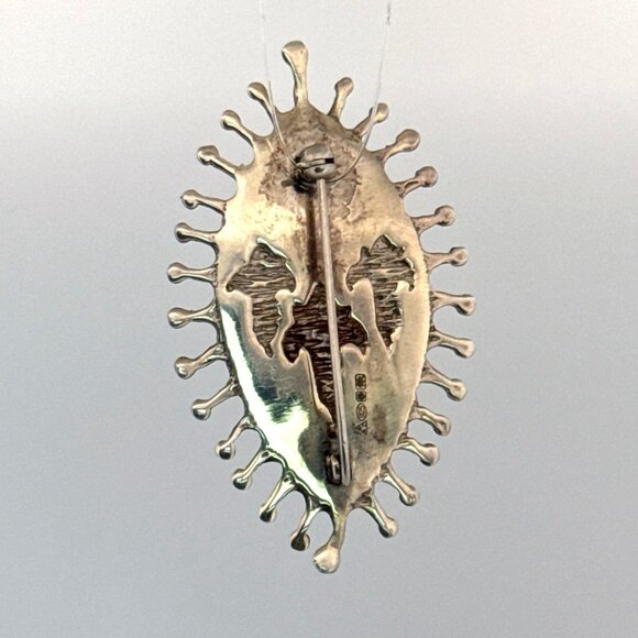 Estate Vintage Sterling Silver 925 Medieval Religious Brooch Pin 10.4g Unique - Picture 3 of 8